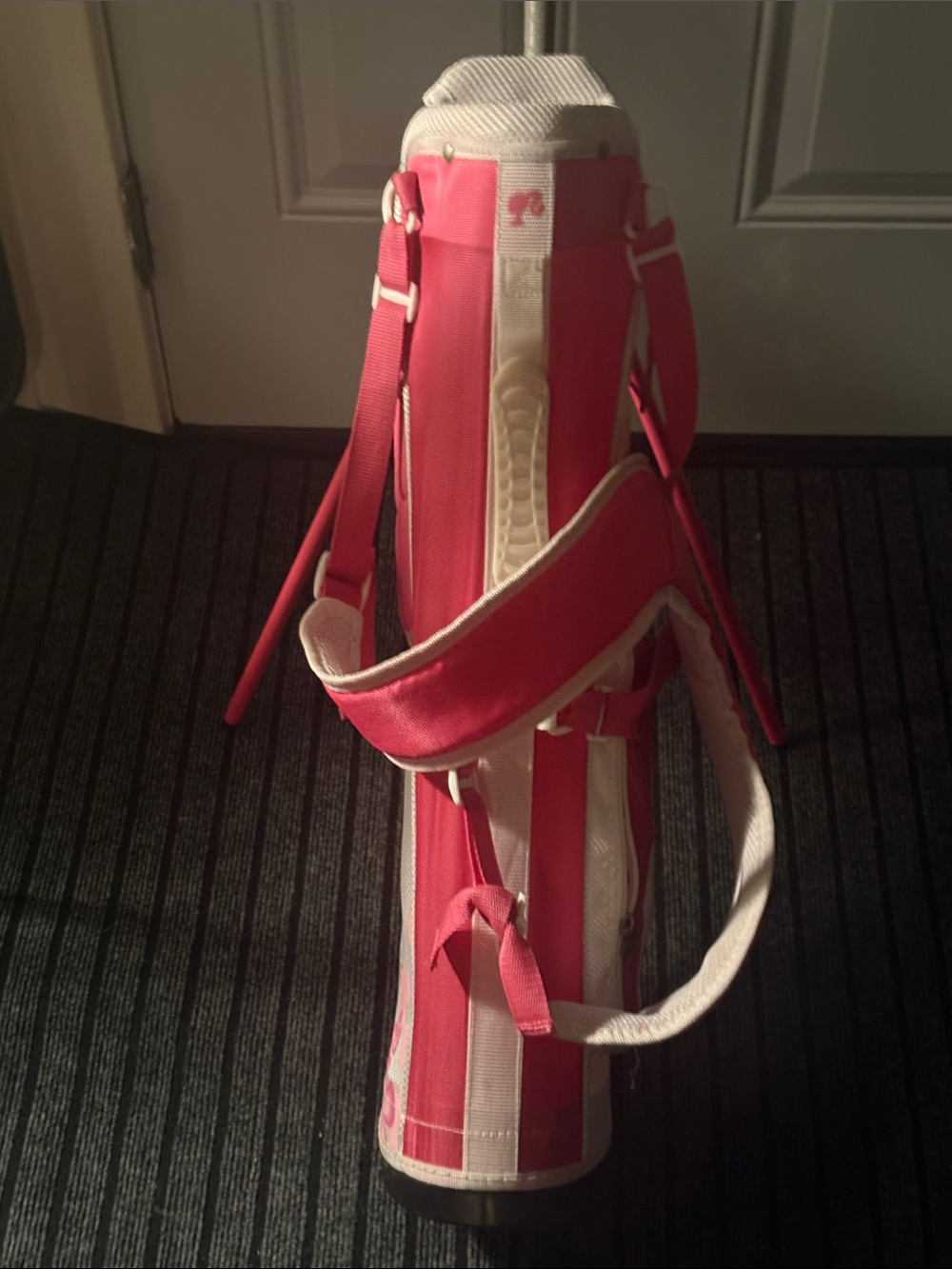 Vintage Pink and White Kids Barbie Golf Bag - Lightweight Shoulder Strap
